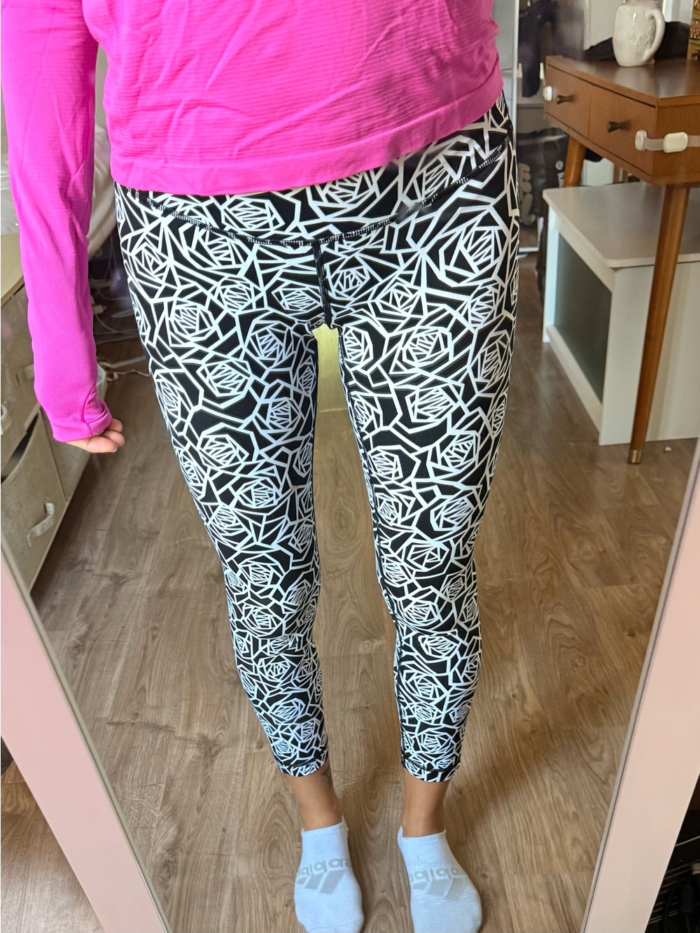 Lululemon Black & White Geometric Print Kids Leggings